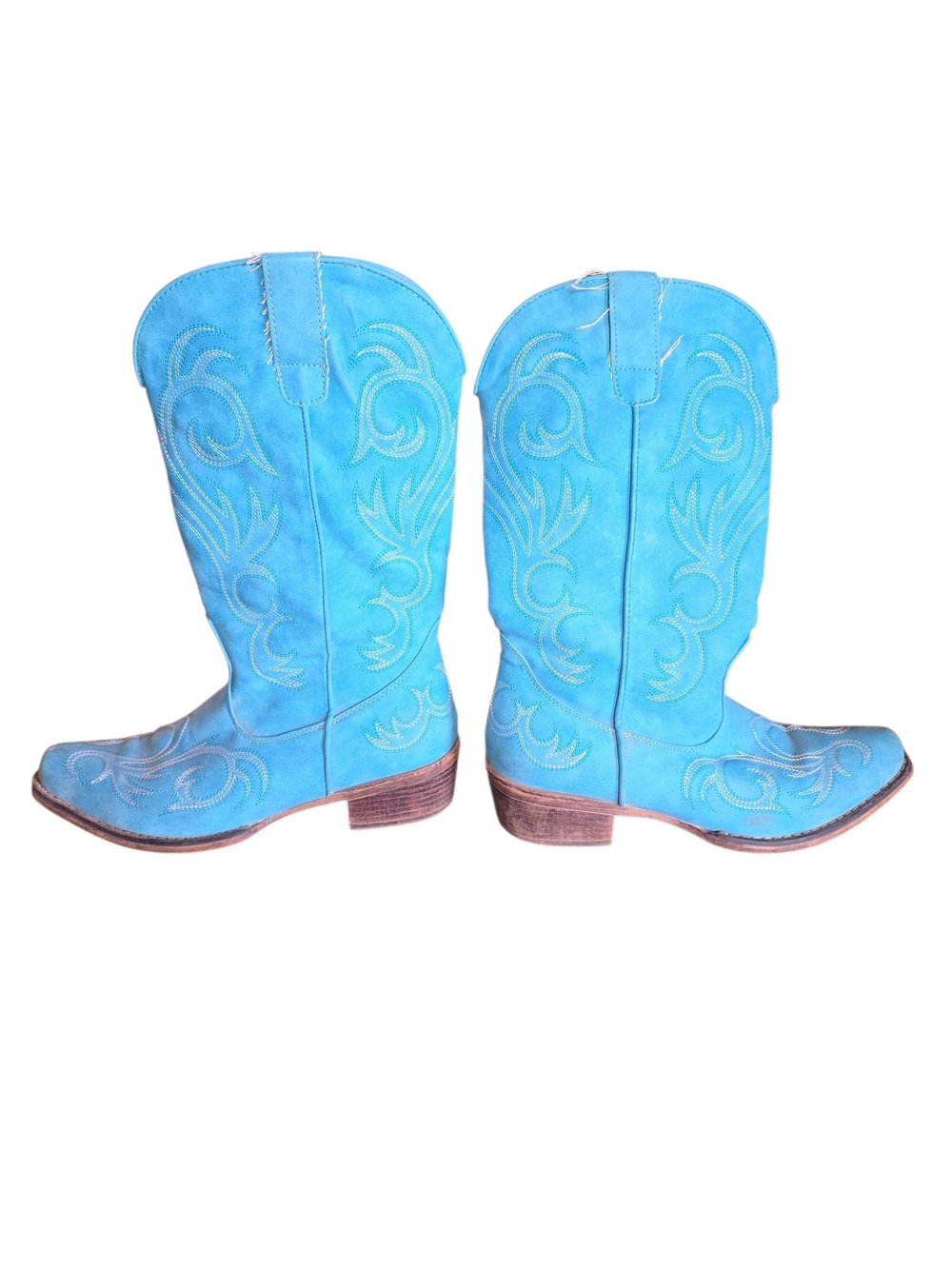 Roper One Of A Kind Turquoise Tooled Leather Women's Cowboy Boots - Picture 5 of 11